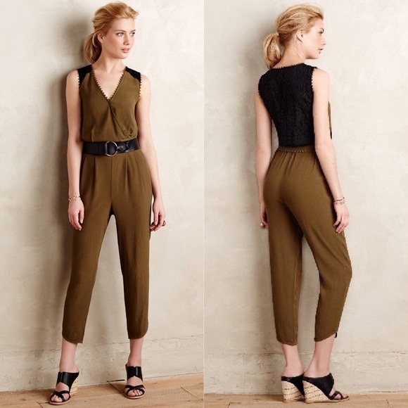 Anthropologie Pants - anthro • leifsdottir sani moss green jumpsuit